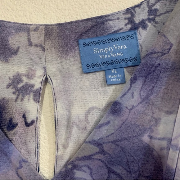 Simply Vera Vera Wang Lavender Patterned maxi Dress, low high asymmetrical - Picture 6 of 7